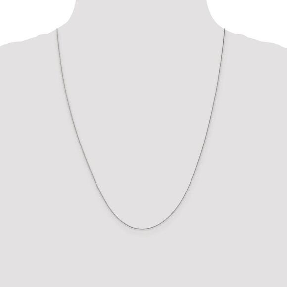 0.5mm, 14k White Gold Box Chain Necklace, 24 Inch - Picture 2 of 8